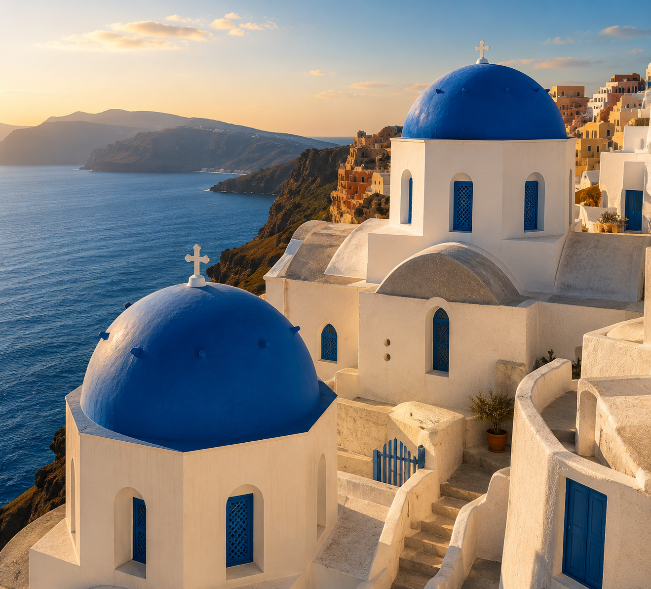 Santorini — arquitetura e paisagem